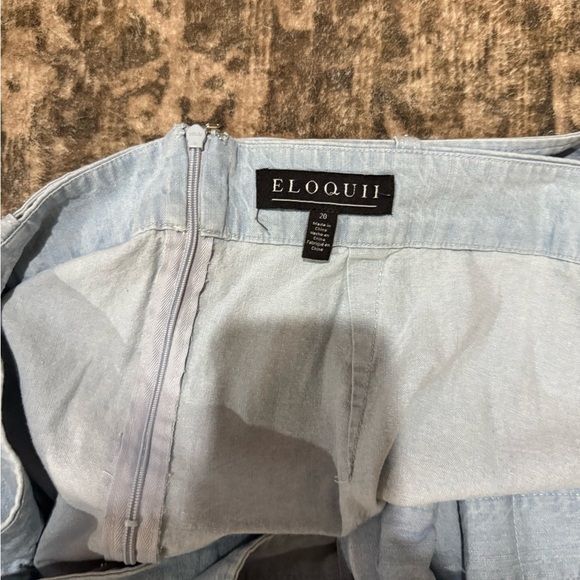 Eloquii Blue Mini Skirt with belt plus size - Picture 7 of 9